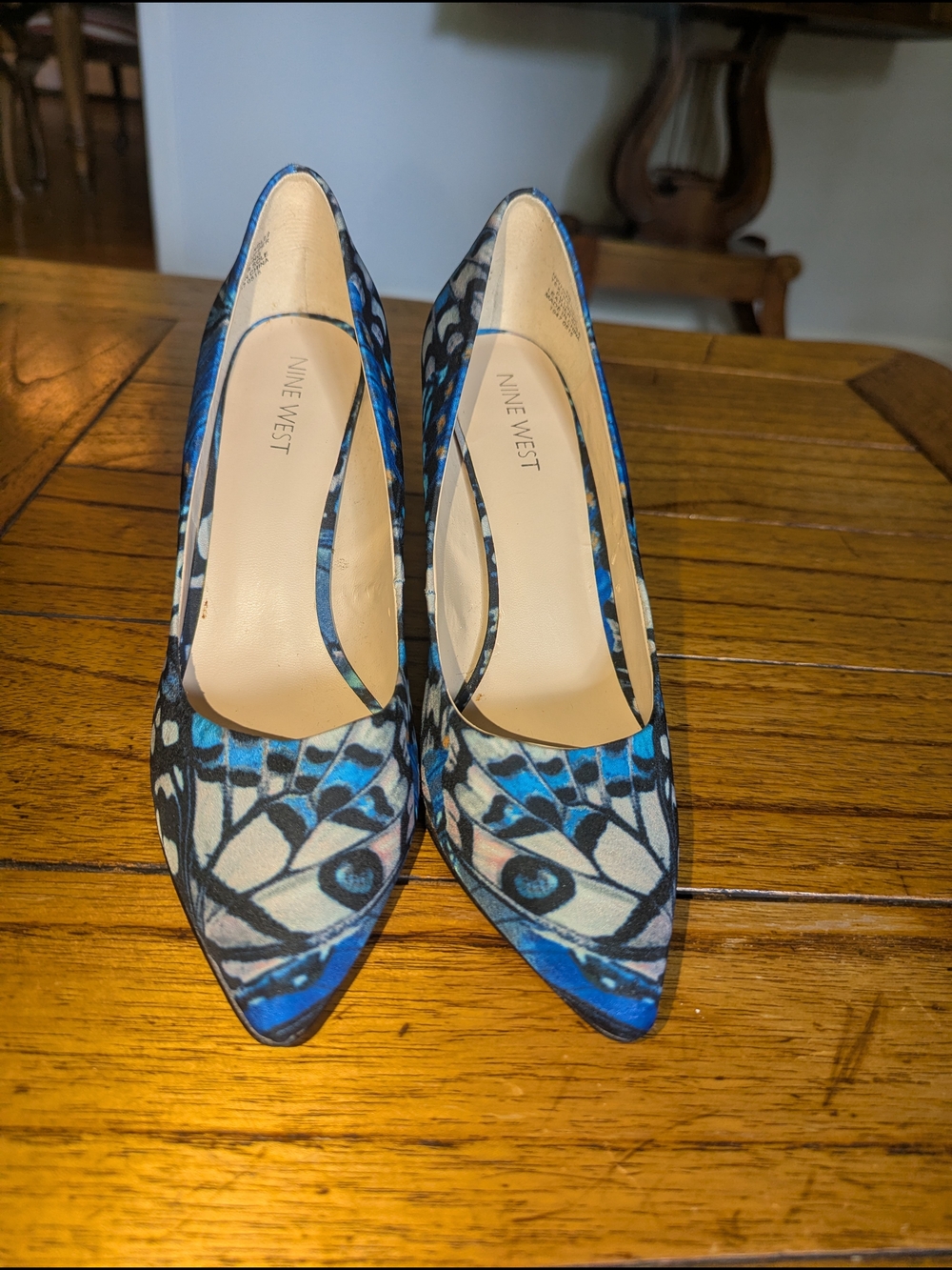 Nine West Blue Patterned Pointed-Toe Pumps - Picture 2 of 11